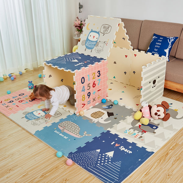 Baby Play Mat, Puzzle Game Xpe Soft, Thick, Non-Toxic Foam Children's Thickening Carpet, Children's Educational Crawling Mat