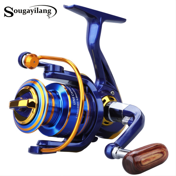 Sougayilang Fishing Metal Spool Spinning Reel Machine, 12 Ball Bearings, 1000-4000 Series With Bait Folding Handle