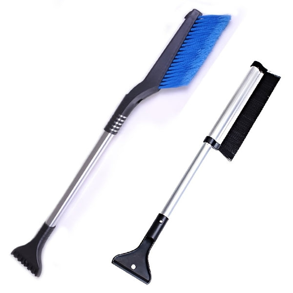 1pc 2-in-1 Snow Brush, Multifunctional Snow Shovel, Aluminum Alloy Snow Rake With Retractable Handle, Cleaning Supplies