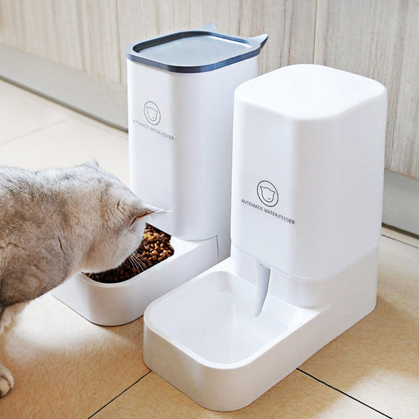 Pet Automatic Feeder Double  Food Bowls Water Dispenser Cat Water Fountain For Cats And Small Dogs