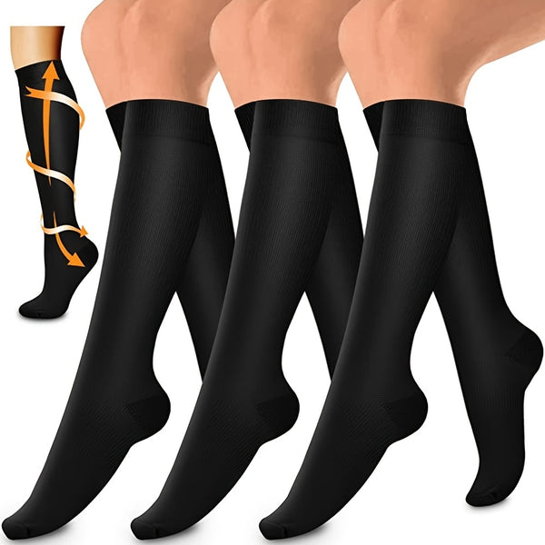 3 Pairs/Pack Copper Compression Socks For Women & Men Circulation 15-20 Mm Hg - Better Blood Flow