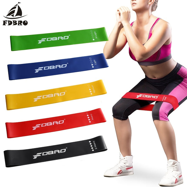 FDBRO Yoga Resistance Rubber Band, Sport Training Elastic Bands Workout Loops Latex Yoga Gym Strength Athletic, Fitness Equipment