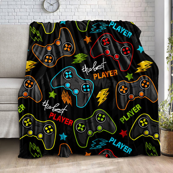 Soft Comfortable Flannel Gamepad Blanket, Throw Blanket, Warm Cozy Gaming Winter Bedding For Couch Bed