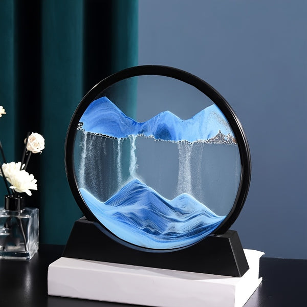 1pc Simple Home Decoration Hourglass Glass Handicraft, Opening Quicksand Painting Creative Birthday Gift, 7inch