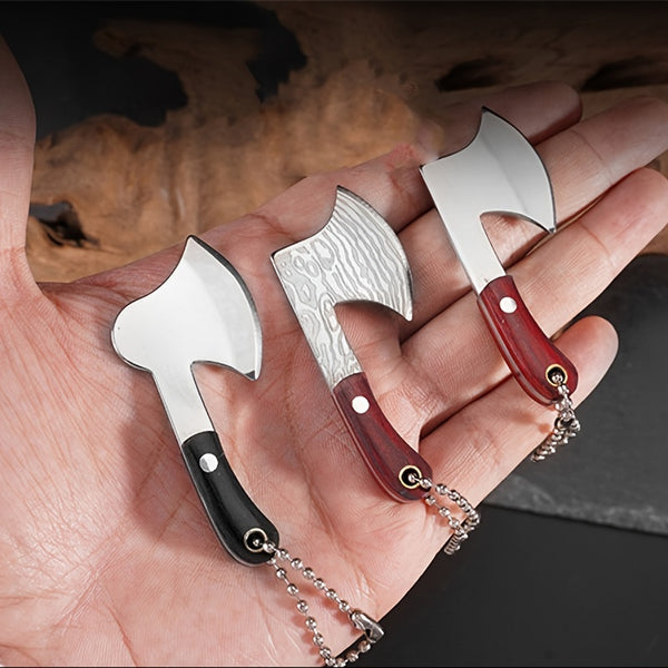 Cute Mini Axe Shape Box Carton Opener Blade Tool Cutter Utility Pocket Knife Small Damascus Axe Keychain EDC Tool Gear