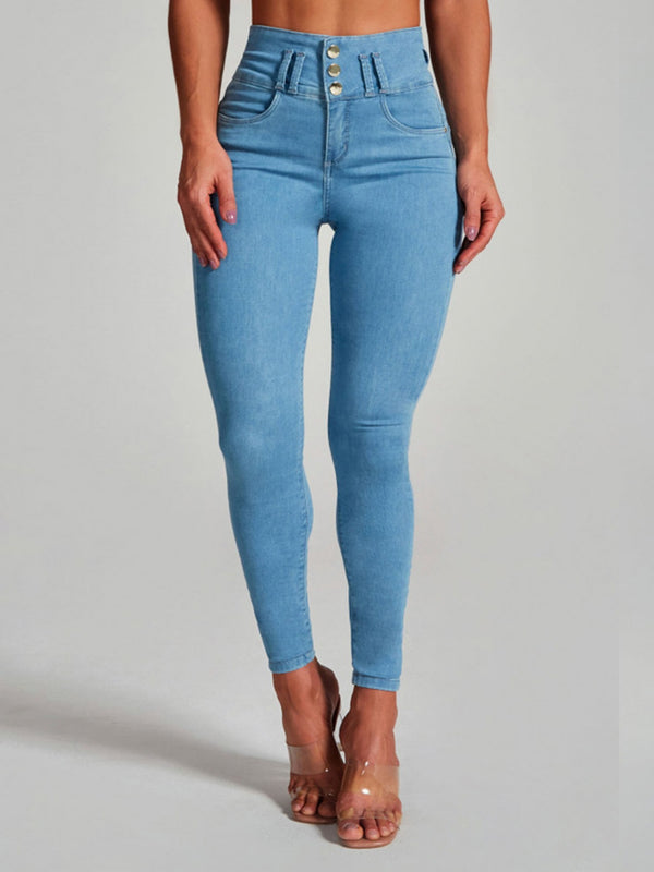 Women's High Waist Skinny Stretch Sculpting Curvy Skinny Jeans