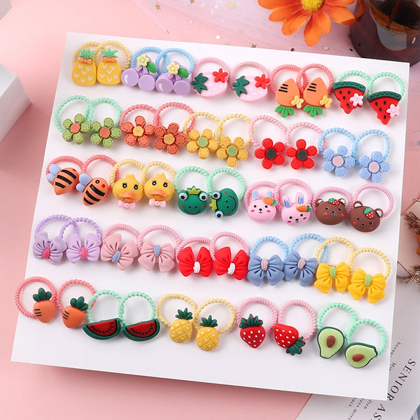 10PCS/Set Girls Cute Hair bands Elastic Rubber Band Headwear Hair Accessories Kids Cartoon Animals Headband Ornaments Gift