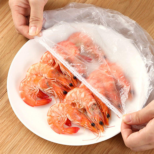 180pcs, Disposable Cling Film Cover, Household Refrigerator Food Fruit Preservation Cover, Dust-proof Plastic Fresh-keeping Cover