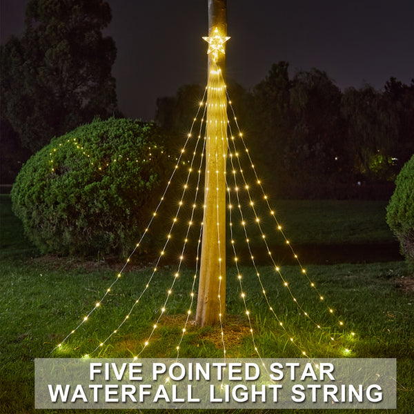 Pentagram Light Strings, Solar Light Strings, USB Lights For Party, Christmas Tree Decor, Outdoor Garden Decor, Indoor Lighting Supplies