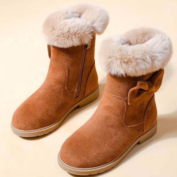 Girls Zipper Warm Martin Boots Autumn And Winter