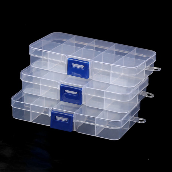 10 Grids, Transparent Plastic Storage Box, Beaded Nail Jewelry Multi-Grid Sorting Box