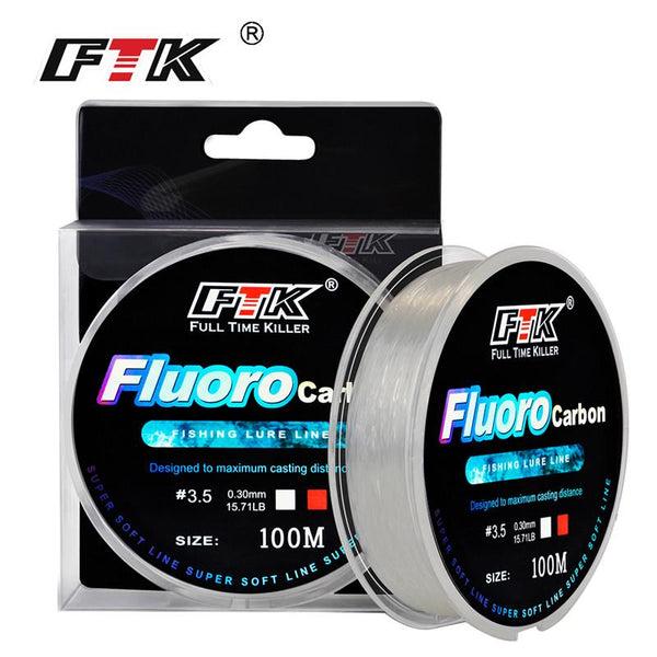 FTK 1PC 100M 4-34LB Fishing Line Fluorocarbon- Coating Nylon Monofilament Fishing Line