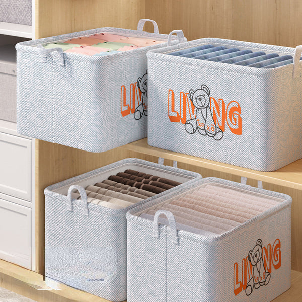 1pc Household Storage Box, Fabric Storage, Clothes Basket, Clothing Debris Box, Extra Large Wardrobe, Drawer Storage Box