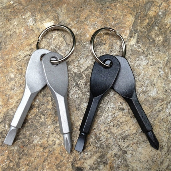 Stainless Keychain Pocket Tool Screwdriver Set EDC Outdoor Multifunction