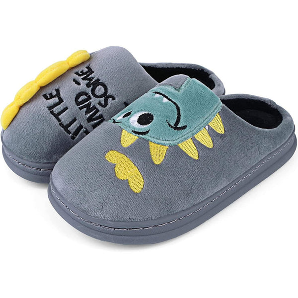 Kids Winter Slippers Warm Cotton Slippers Girls Boys Cute Plush Slippers Dinosaur Slippers