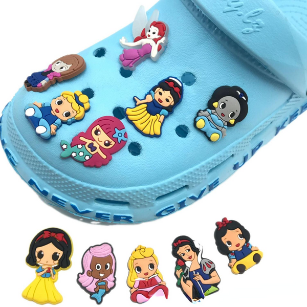 15pc Princess Pattern Shoe Decoration Accessories For Croc Jibbtz Bubble Slides Sandals