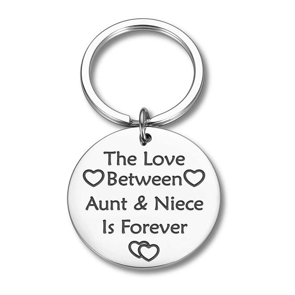 1pc Stainless Steel Round Shaped Carabiner, Keychain Gift For Aunt And Niece, For Outdoor Backpack And Bottle Decoration Accessories