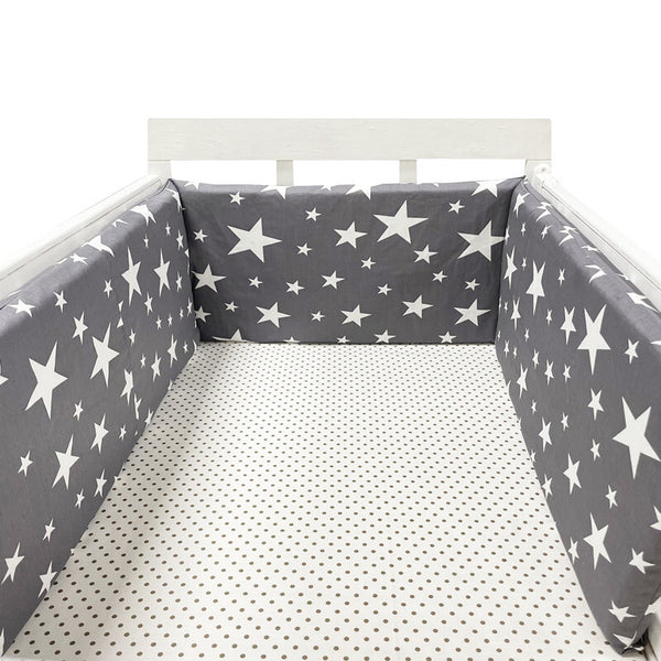 Baby Nursery Nordic Star Design Crib Thickening Bumper One Piece Crib Surrounding Cushion Crib Protection Pillow Newborn Room Decoration