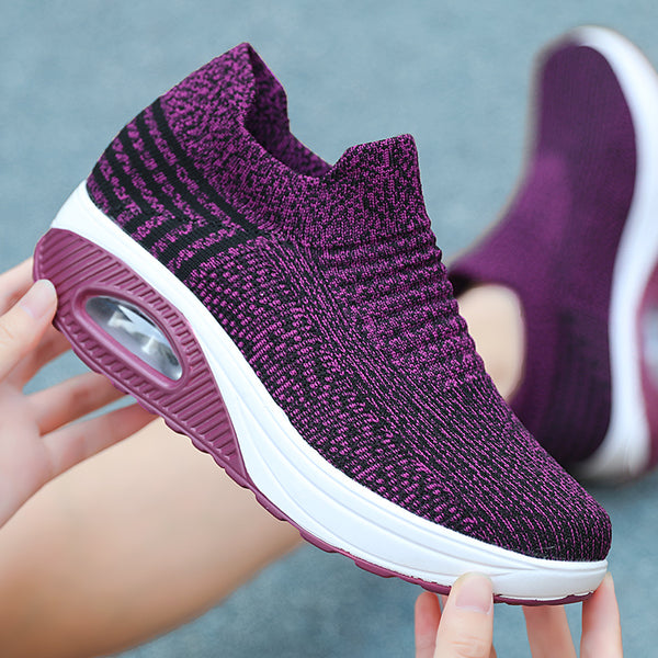 Women's Knitted Thick-soled Chunky Sneakers, Slip-On Running Shoes, Casual & Stylish Shoes, Women's Footwear