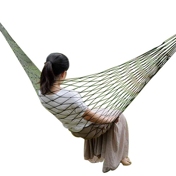 1pc Portable Nylon Hanging Hammock Bed, Mesh Net Swing Sleeping Camping Hammocks, Folding Patio Swing Chair, Outdoor Travel Furniture