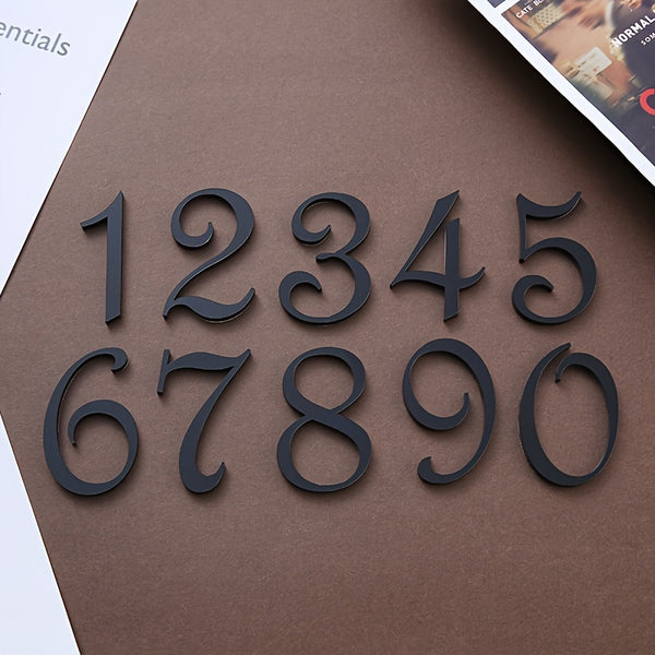 1pc Floating Exterior House Number, Address Sign Plate, Outdoor Doorplate, Number 0-9, 2.7*1.85inch