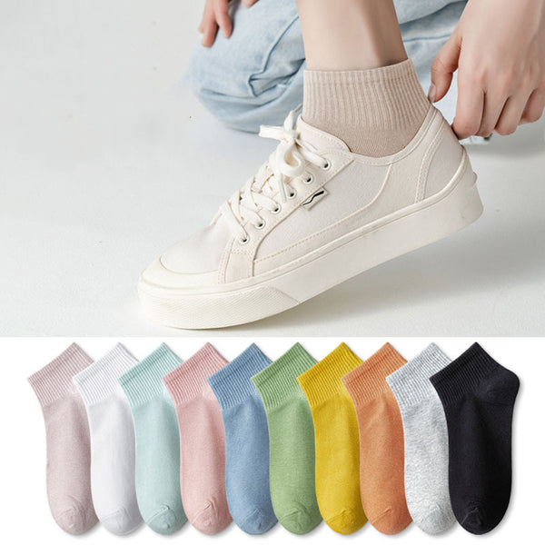 10paris Women's Candy Colour Mixed Colour Short Socks