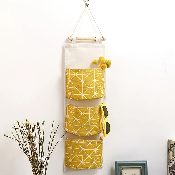 1pc Three Tier Hanging Bag, Storage Bag 7.87"x26.37"