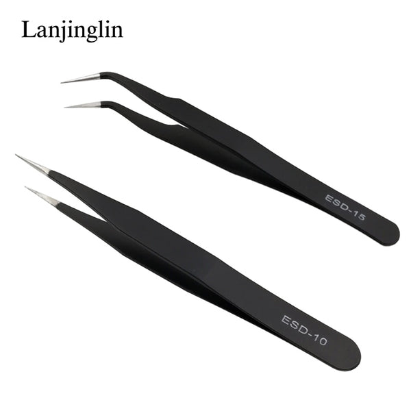 1PC Stainless Steel Straight and Curved Eyelashes Tweezers Eyelash Extension Tweezers Makeup Tools for False Eyelashes