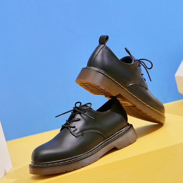 Women's TPR Soft Sole Lace-up Black Oxford Shoes