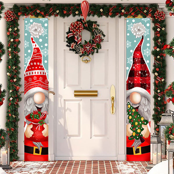 Santa Claus Hanging Door Banner (2pcs) Christmas Ornaments, Merry Christmas Decorations For Home