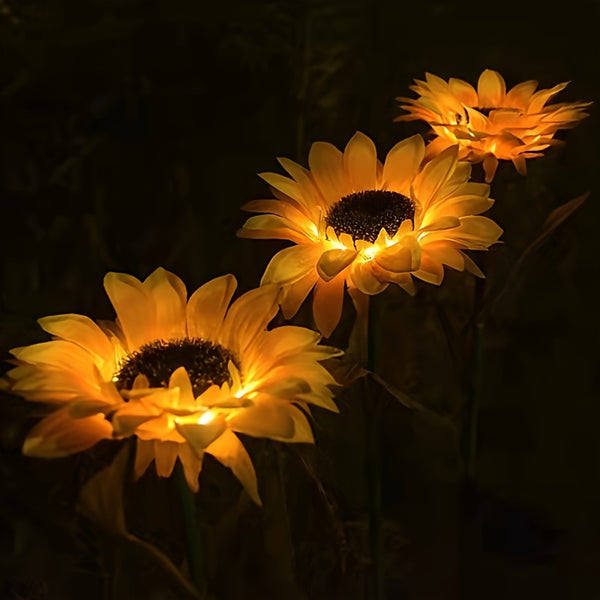 1pc Solar Sunflower Light, Garden Decoration