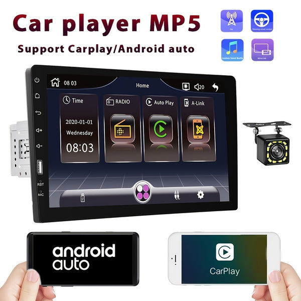 9" Single 1din Car Radio Stereo Andriod Auto Carplay Touch Screen AM FM +Rearview Camera