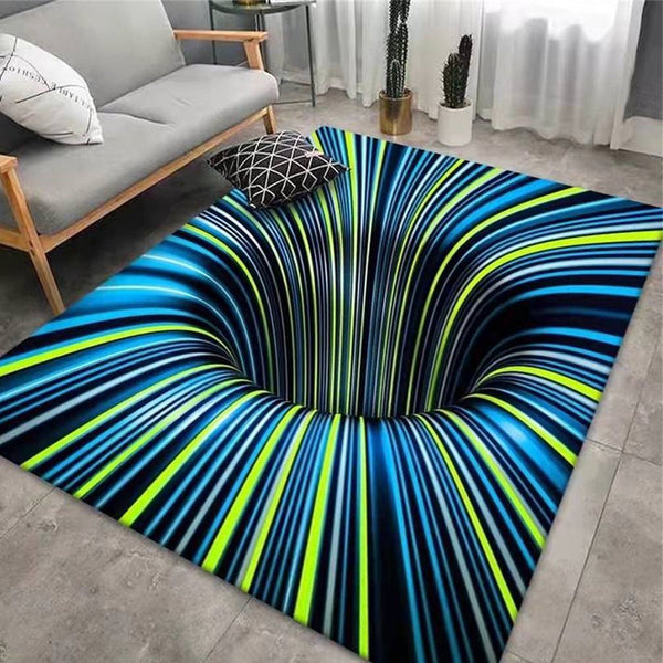 1pc Abstract Geometric Optical Anti-slip Decor Rug