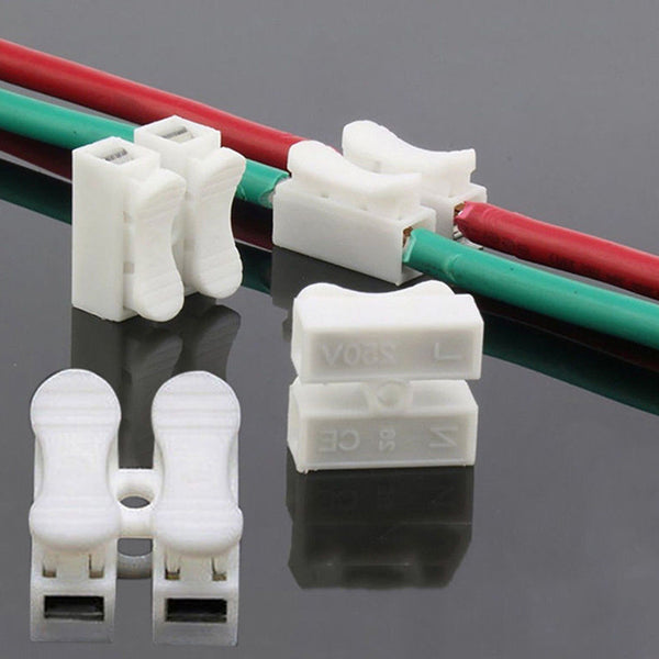 30pcs CH-2 Fast Connection Terminals, Premium Spring Wire Connectors, Electrical Cable Clamp Terminal Block Connector