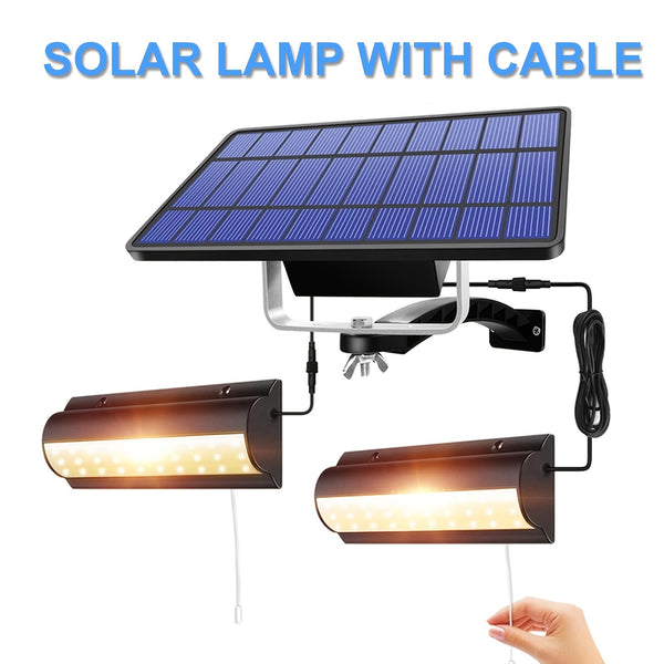 Solar Chandelier, Outdoor Indoor Automatic Switch Solar Wall Lamp, Barn Room Balcony Pull Wire Switch With 3m Wire