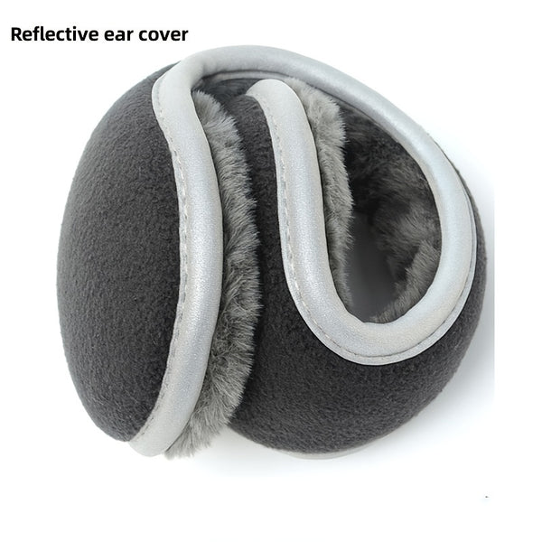 Reflective Foldable Polar Fleece Earmuff Men's Fleece Thickened Earmuff Foldable Warm Earbag