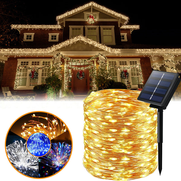 LED Solar Fairy Lights, Outdoor String Lights, Waterproof 8 Modes Lights For Garden Tree