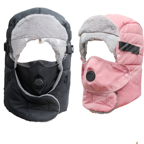 1pc Unisex Winter Hat With Ear Flap With Thermal Fleece Lining Cover For Outdoor Sports Cycling Ski Rider