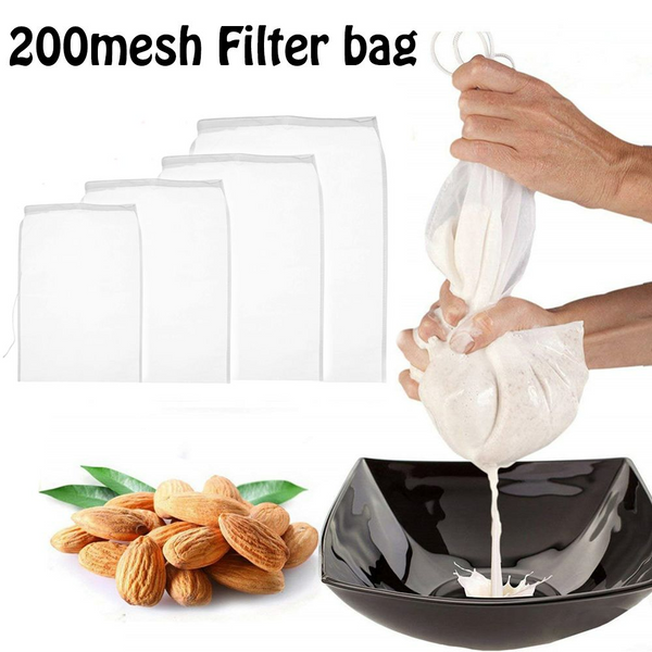 1pc Reusable Almond Milk Bag Strainer, Filter Bag, Fine Mesh Nylon Cheesecloth Cold Brew Coffee Filter