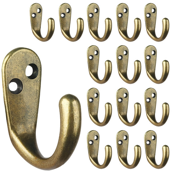 1/10/15pcs Coat Hooks, Wall Mounted Single Prong Robe Hooks For Hanging Towel, Hooks With Screws For Bags, Hat, Cap, Scarf, Cup