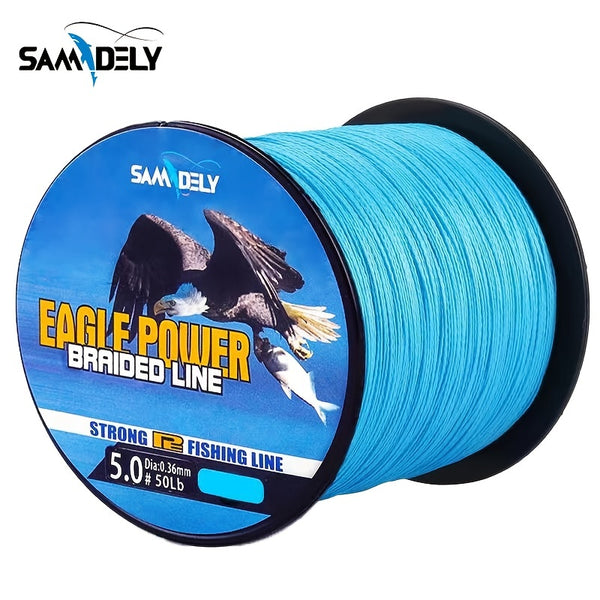 Samdely Braided Fishing Line Abrasion Resistant 300YDS & 500YDS Braided Lines, Test For Salt-Water, 10LB-100LB, Ocean Blue