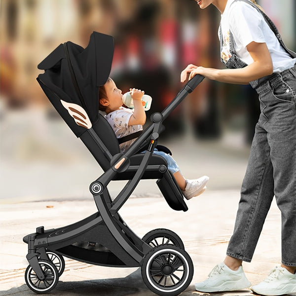 Baby Stroller Can Sit And Lie Down,Dual Direction Portable Folding Baby Stroller, High Landscape Newborn Children's Stroller