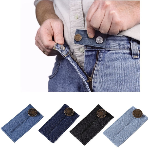 1pc New Style Elastic Waist Extender Adjustable Pants Jeans Trousers Waist Expander Waistband Extender Button Elastic Adjustment Waist Button Belt Extension