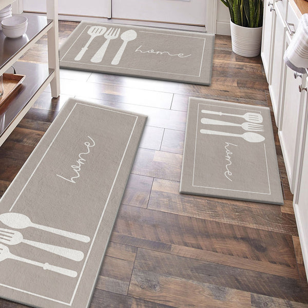 Faux Cashmere Grey Kitchen Floor Mat