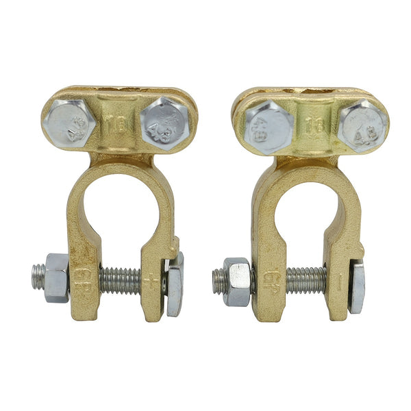 Brass Battery Terminals Connectors Clamps, Universal Battery Terminal Protector Set For Car Boat Marine Truck RV Vehicles