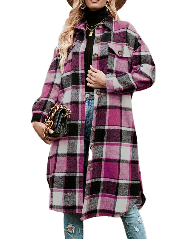 Women's Outerwear Women Winter Fashion Long Outwear Lattice Coat Lapel Button Casual Slim Coat