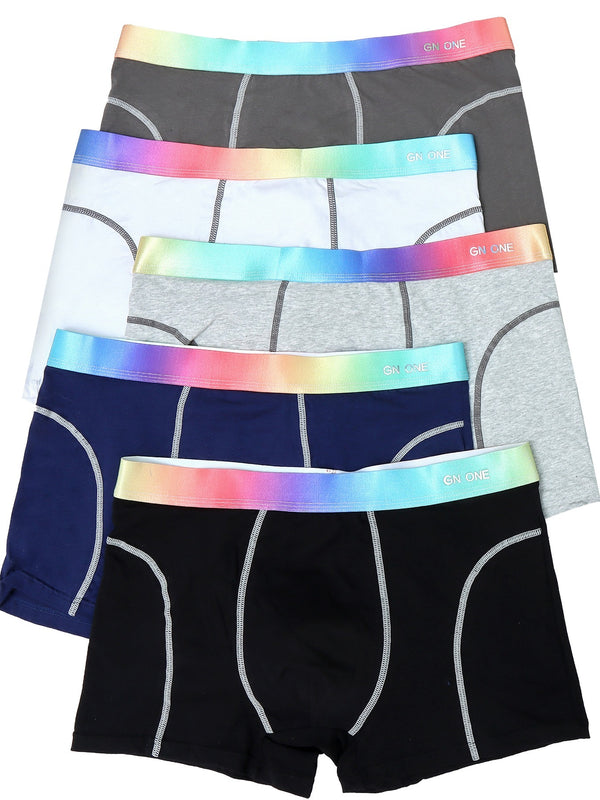 5pcs Men's Breathable Boxer Briefs - Multicolor Set