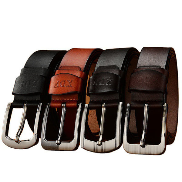 Men's PU Scratch-resistant Wear-resistant Microfiber Pin Buckle Belt Casual Retro Imitation Cowhide Jeans Belt Men's Pants Belt