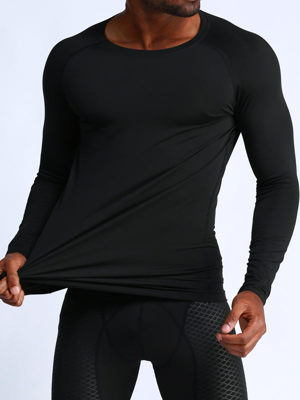 Winter Fleece Basketball Training Long Sleeve T-shirt, Compression Sports Tights To Keep Warm And Fitness