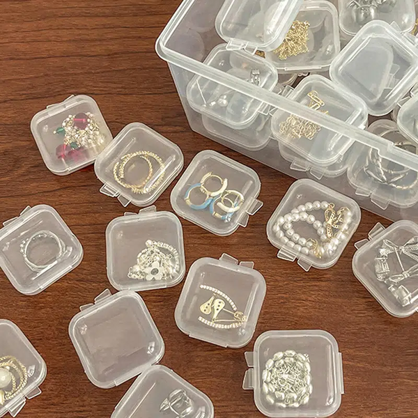 10pcs Transparent Jewelry Storage Containers,Multifunctional Portable Jewelry Box For Tiny Mini Jewelry